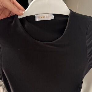 Femme Luxe Black Women's dress- cross string on one side- club wear/summer